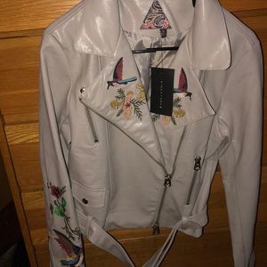 Signiture8 Embroidered Leather Jacket